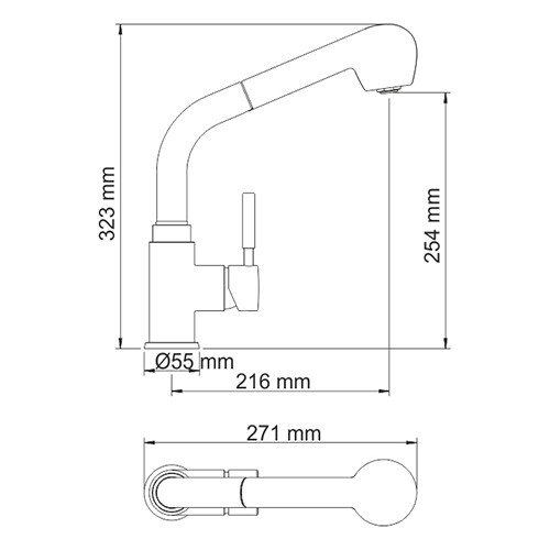 Смеситель для кухни WasserKraft A8247 темная бронза