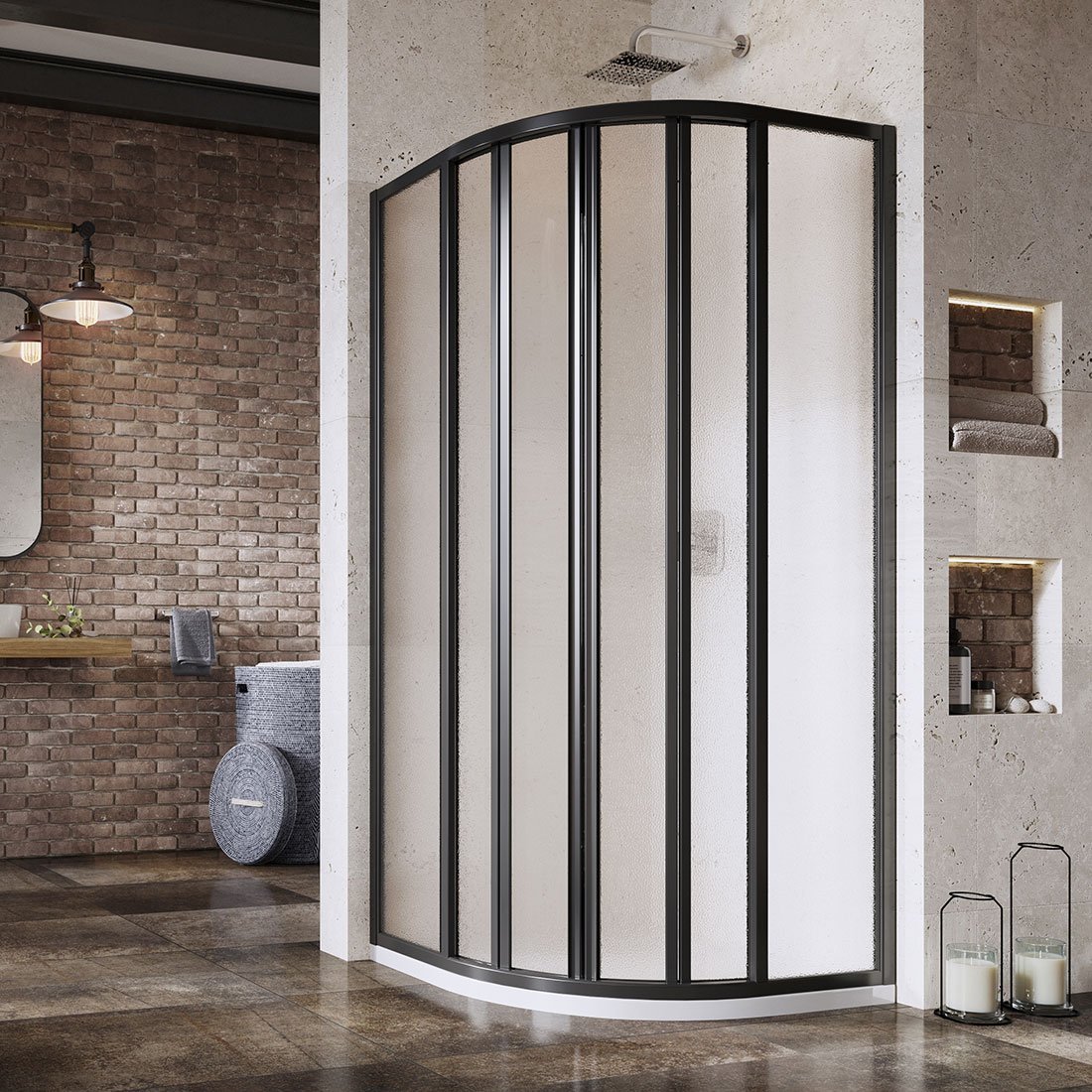 Душевой угол Ravak Supernova SKKP6 80x80x185 профиль черный, стекло матовое