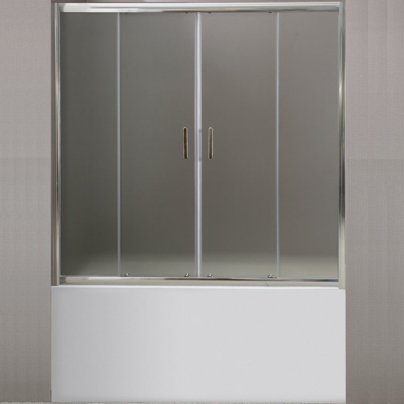 Шторка на ванну BelBagno Uno VF-2 150 профиль Хром стекло прозрачное