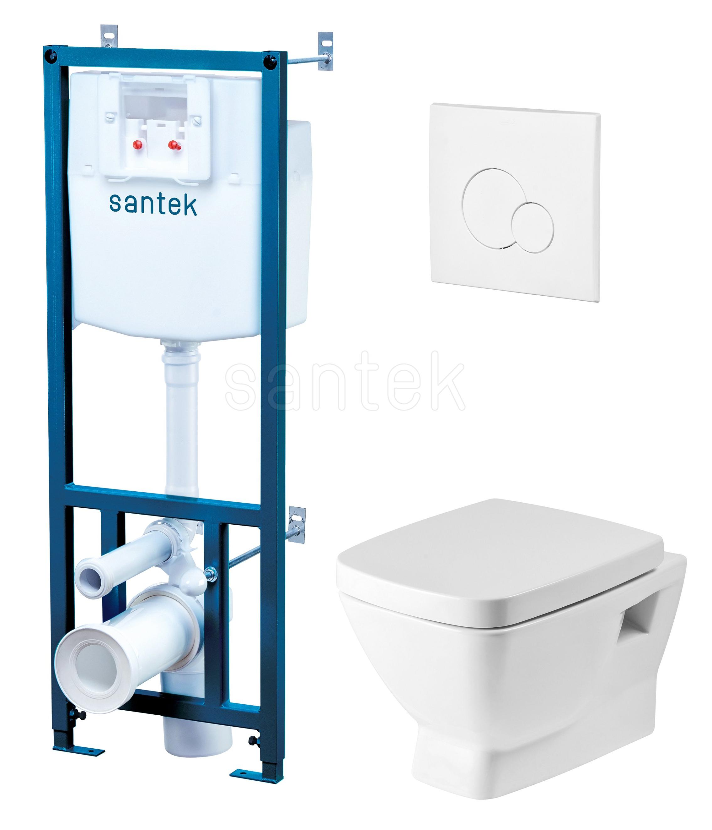 ПЭК Santek Нео Пэк 1WH302463 подвесная чаша + инсталляция + сиденье + панель белого цвета