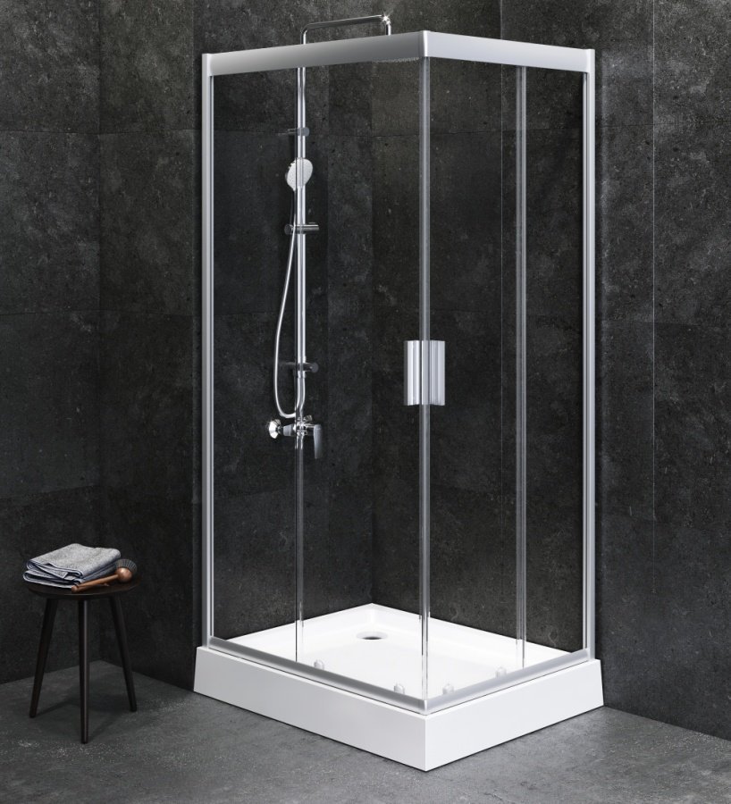 Душевой угол Am.Pm Gem 100x80x190 профиль хром, стекло прозрачное