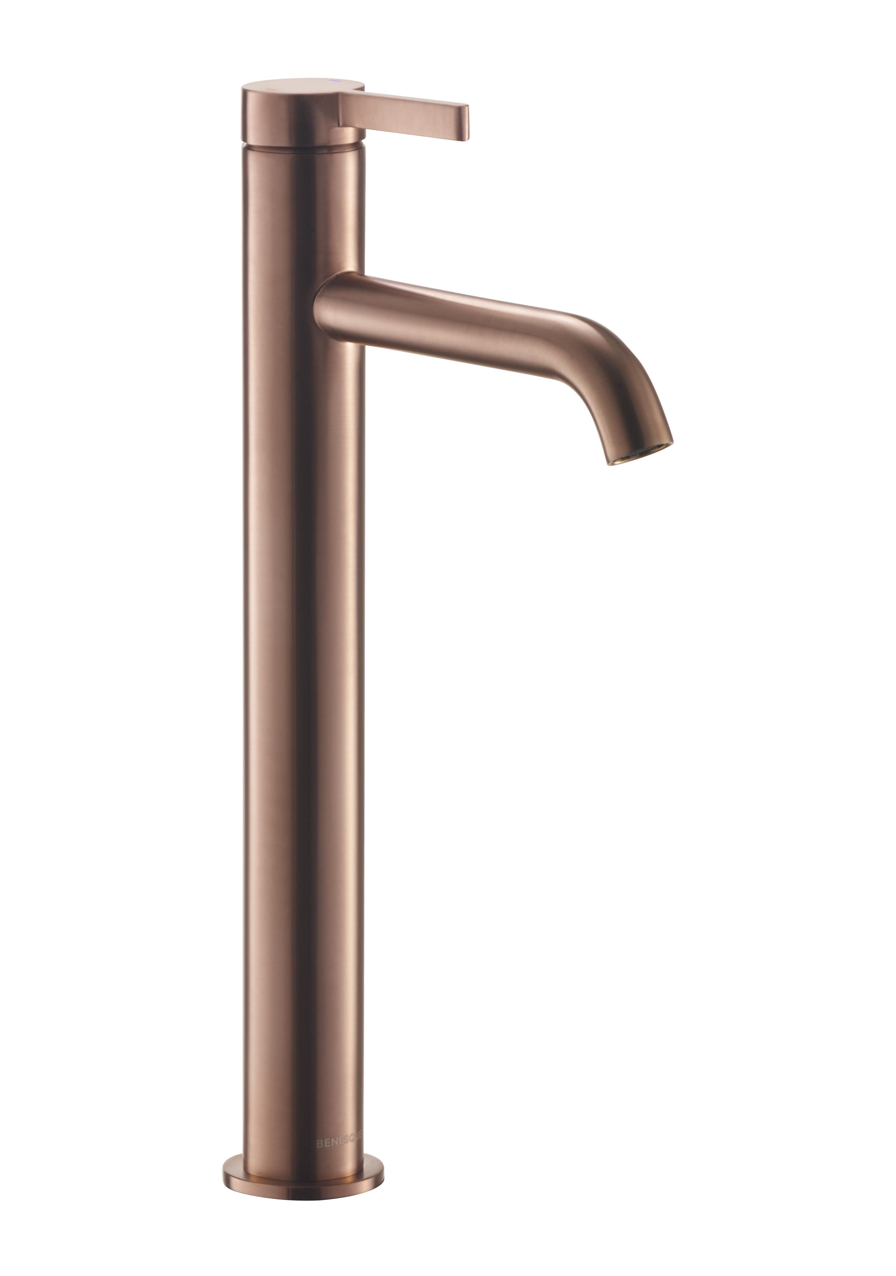 Смеситель для раковины высокий Benesque Lumiere 10010206 бронза брашированная