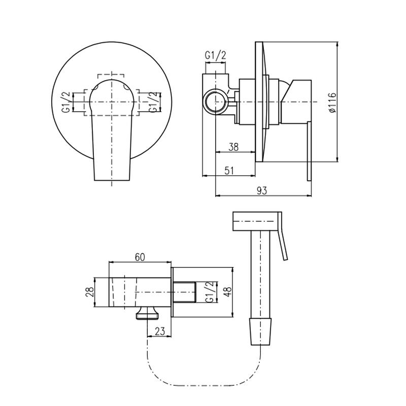 Гигиенический душ со смесителем Rav Slezak COLORADO CO242, хром