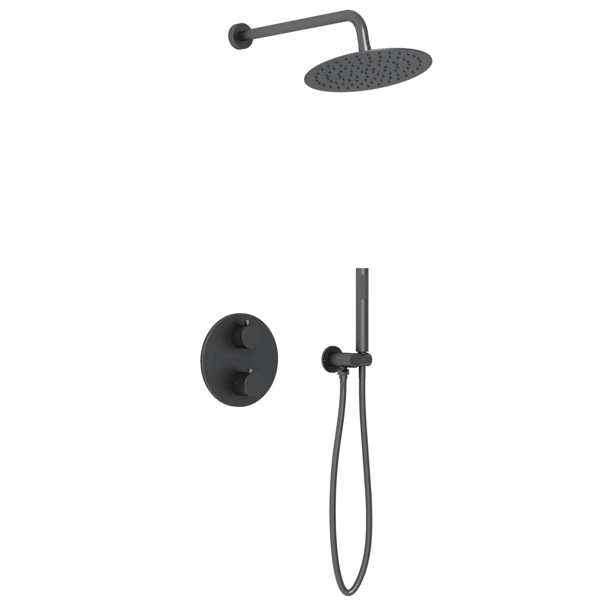 Встраиваемая душевая система с термостатом Vincea VSFW-101TMB черный матовый