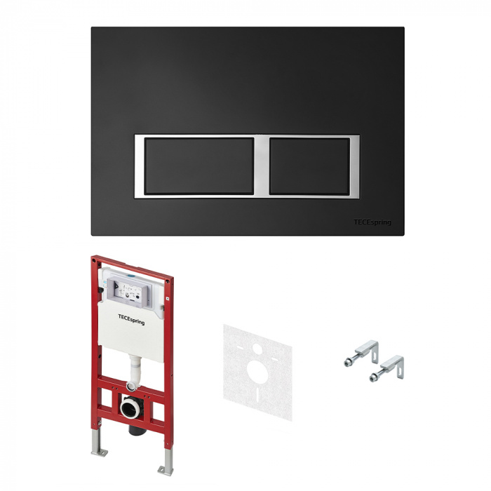 Готовое решение для подвесных унитазов TECE Spring V K955202 клавиша смыва черный матовый