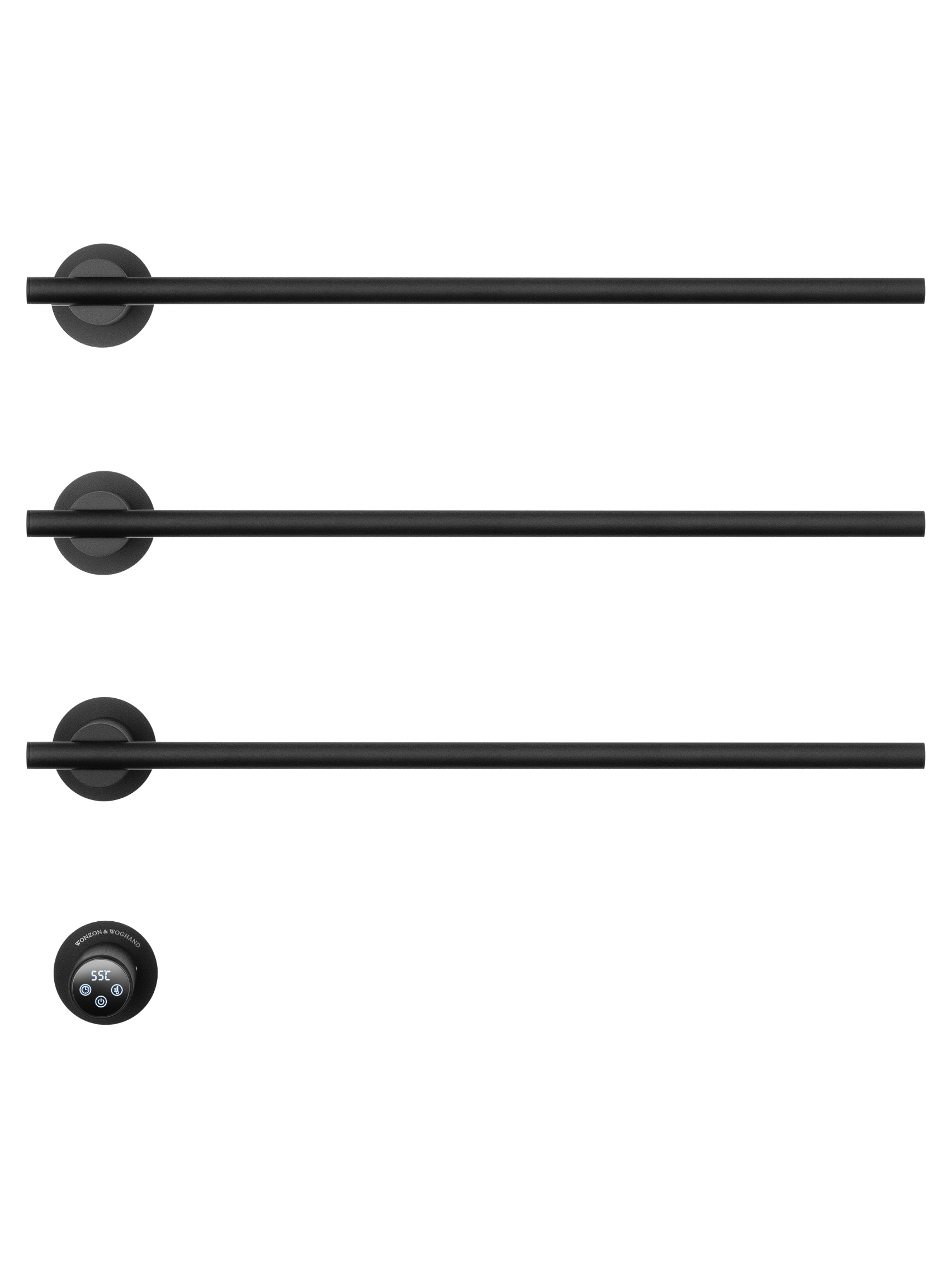 Полотенцесушитель электрический встраиваемый WONZON & WOGHAND DORTMUND, Черный матовый (WW-A363-MB)