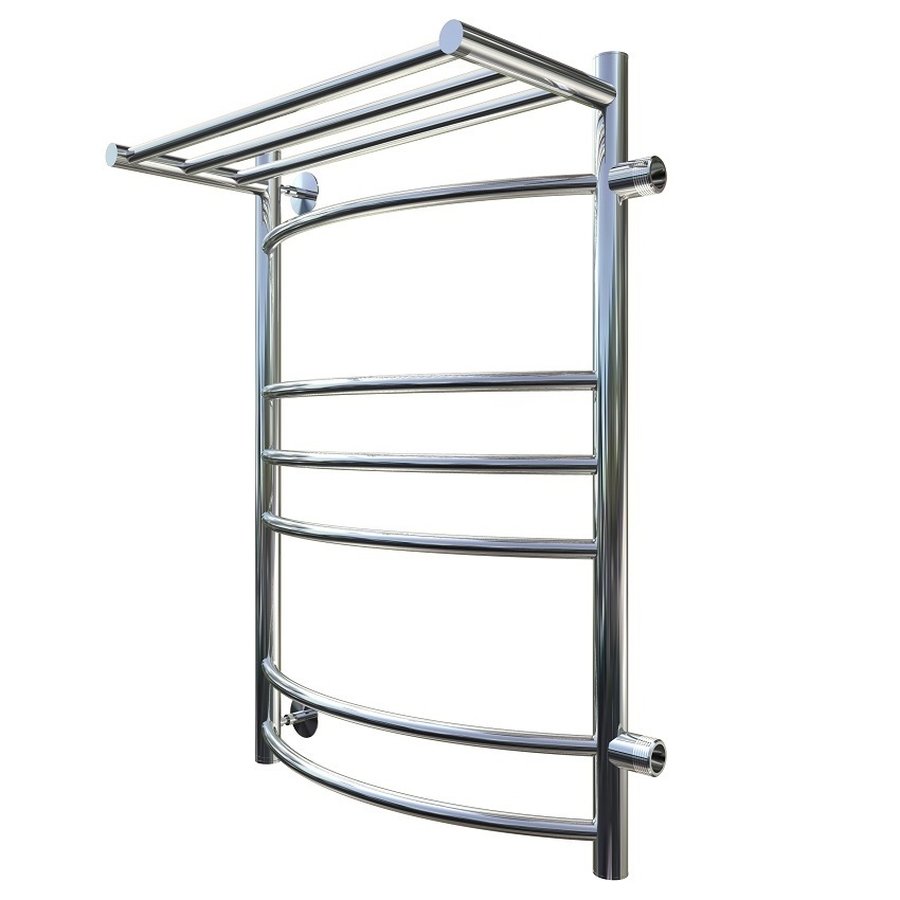 Полотенцесушитель водяной Тругор Приоритет серия 3 73,6х50 хром, с полкой, подключение правое