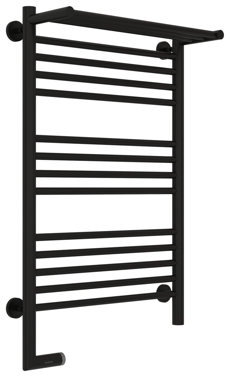 Полотенцесушитель электрический Сунержа Богема с полкой 2.0 80х50 черный матовый, подключение правое