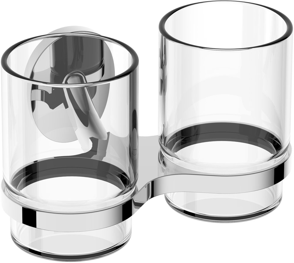 Стакан для зубных щеток Rush Fiji FI18320 двойной Хром