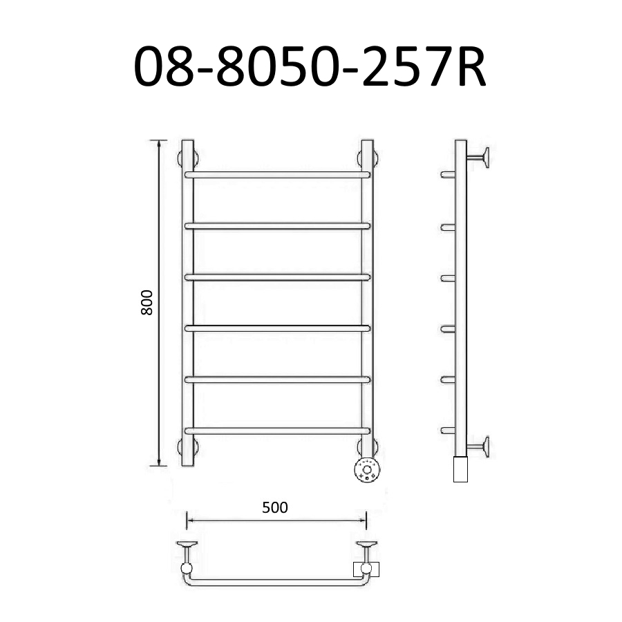 Полотенцесушитель электрический Маргроид Вид 8 80х50 хром