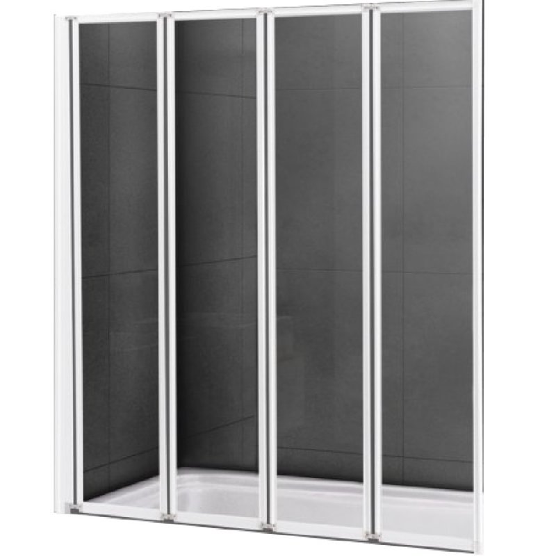 Шторка на ванну Cezares Relax V-4 80х140 профиль Белый стекло рифленое R
