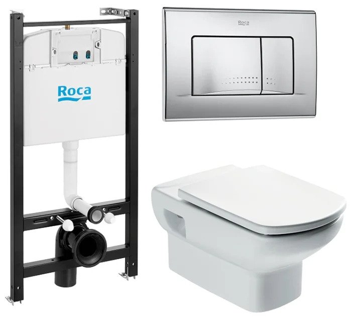 Унитаз с инсталляцией подвесной Roca Dama Senso 893104090 с горизонтальным выпуском