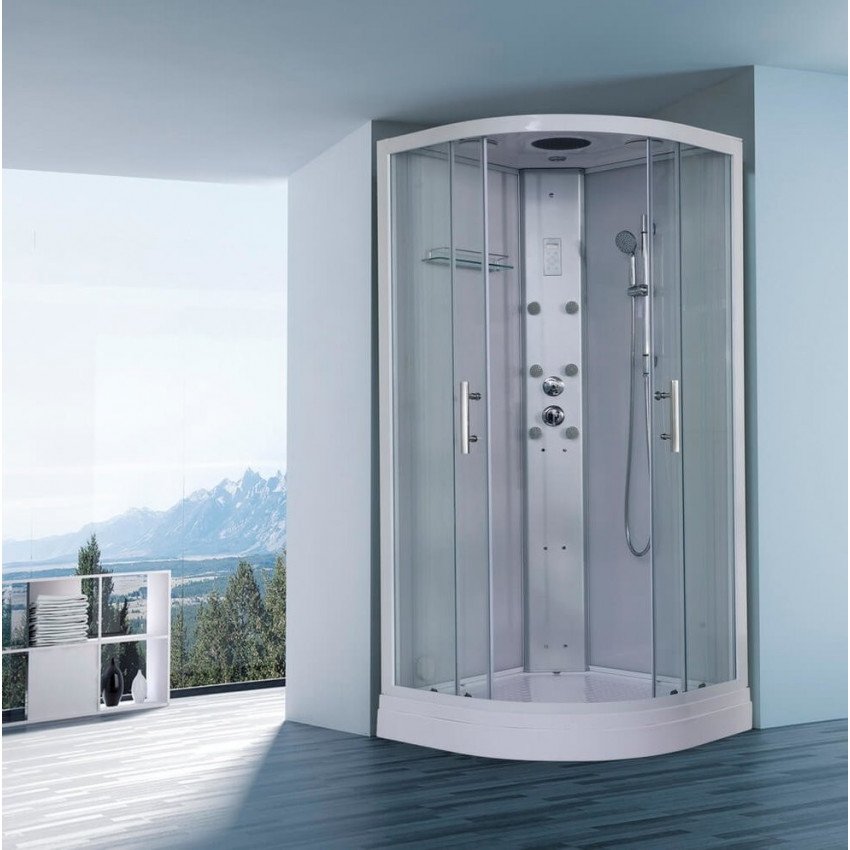 Душевая кабина Orans 86150S0 90x90x220 профиль белый, стекло прозрачное