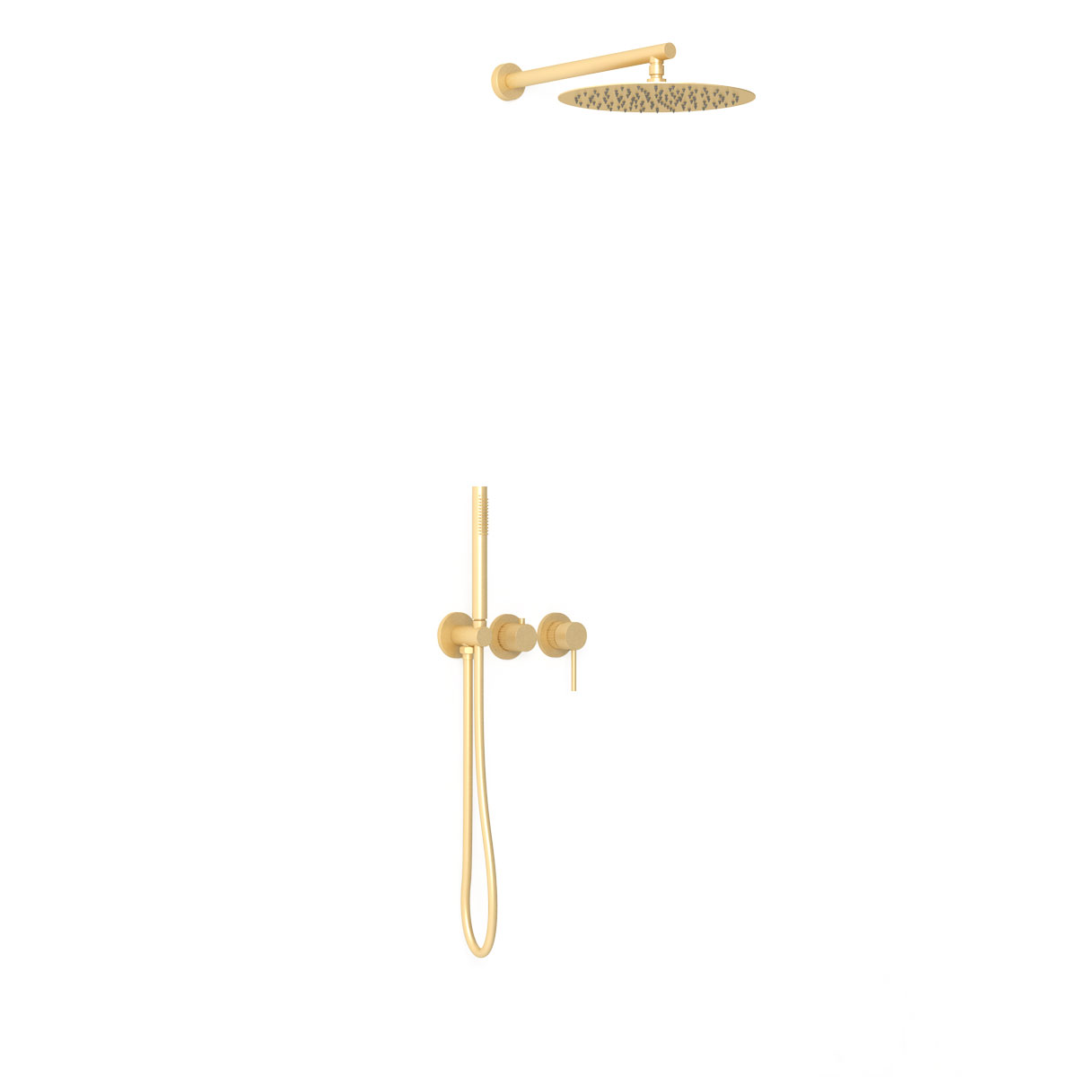 Встраиваемая душевая система со смесителем Vincea Groove VSFW-4G01BG4 золото матовое