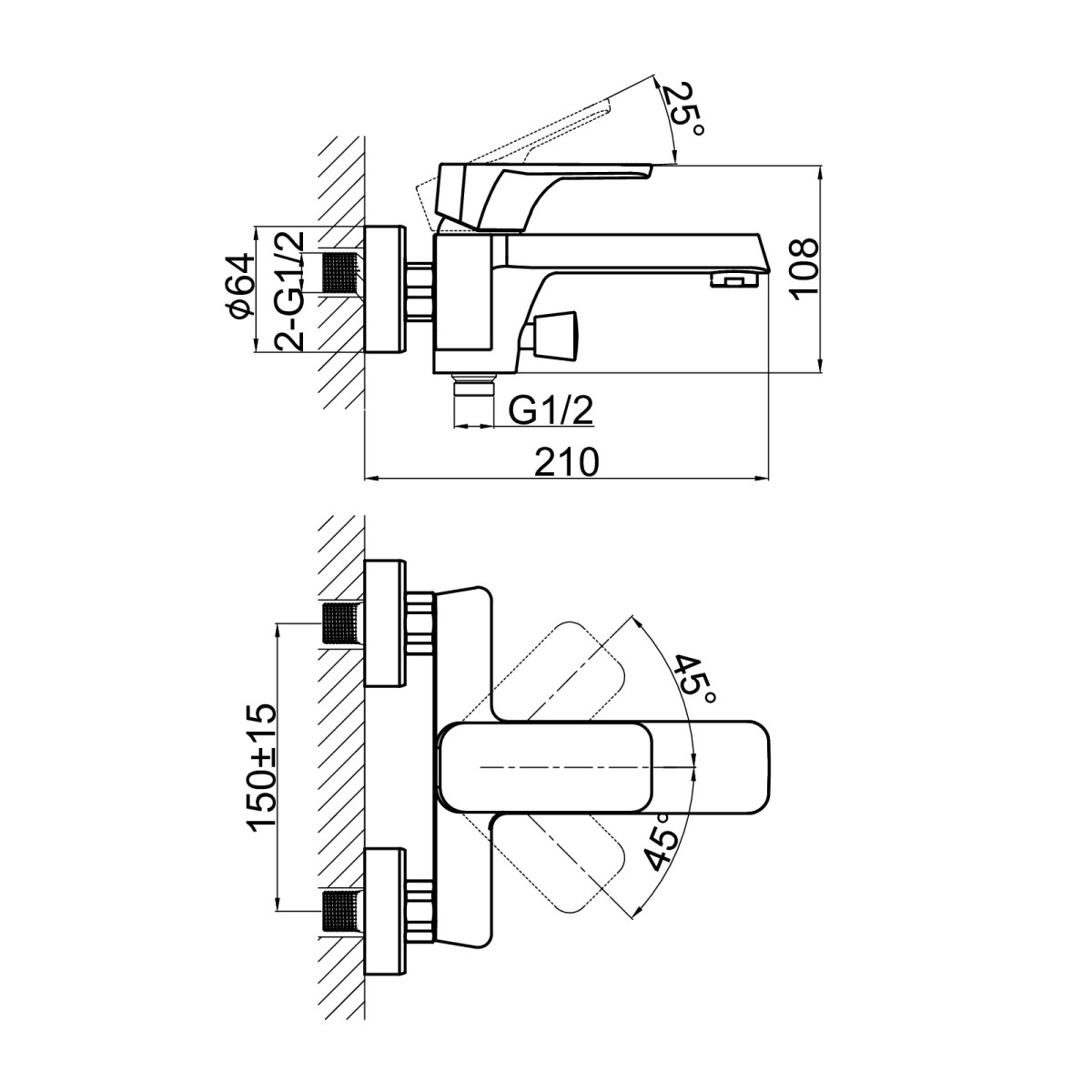 Смеситель для ванны D&K Berlin DA1433212, зеленый
