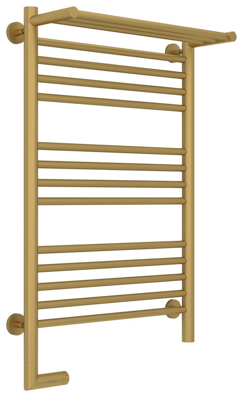 Полотенцесушитель электрический Сунержа Богема с полкой 2.0 80х50 золото матовое, подключение правое