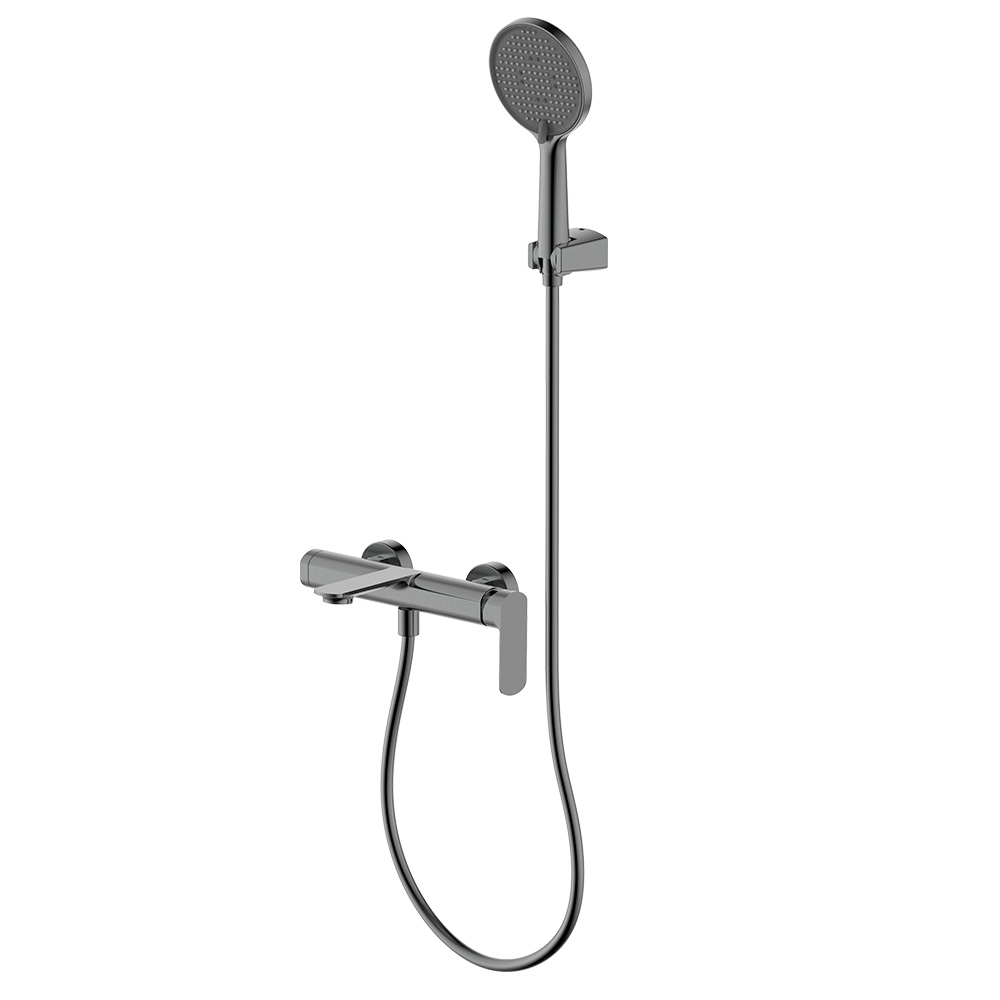 Смеситель для ванны с душевым набором AQUAme Monza AQM6312GM вороненая сталь