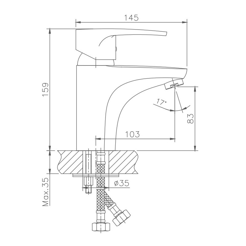 Смеситель для раковины Haiba HB1065, хром