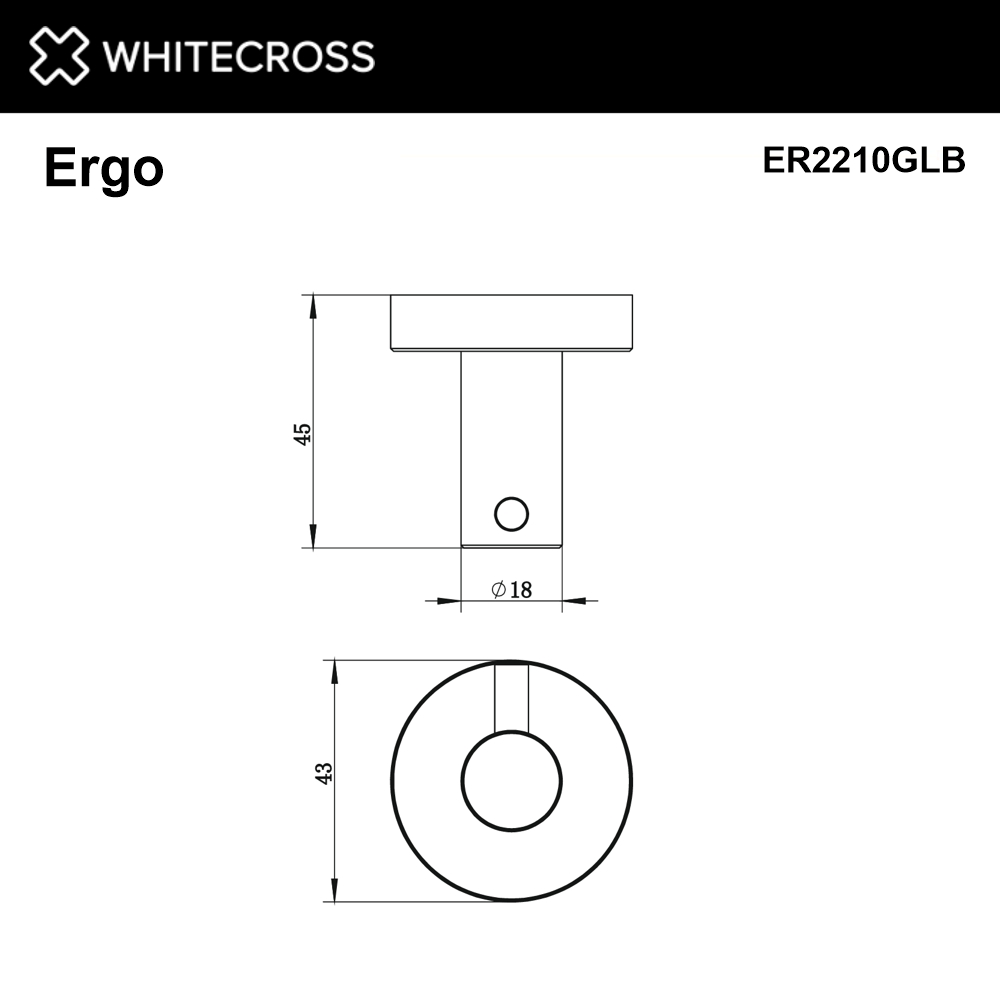Крючок WHITECROSS Ergo ER2210GLB (брашированное золото)