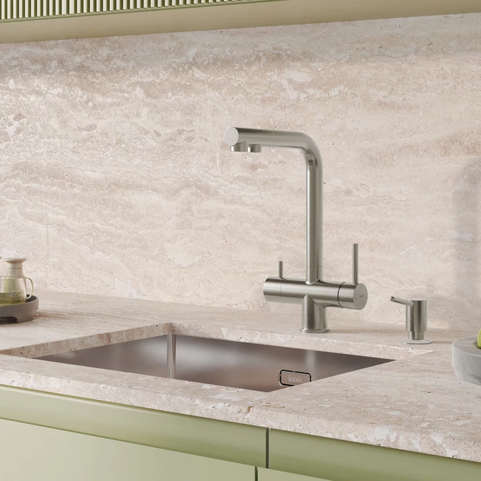 Смеситель для кухни c выдвижным изливом и подключением к фильтру IDDIS Umbra UMBBNPFi05 сатин