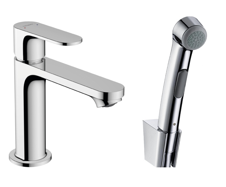 Смеситель для раковины с гигиеническим душем Hansgrohe Rebris S 72215000 хром
