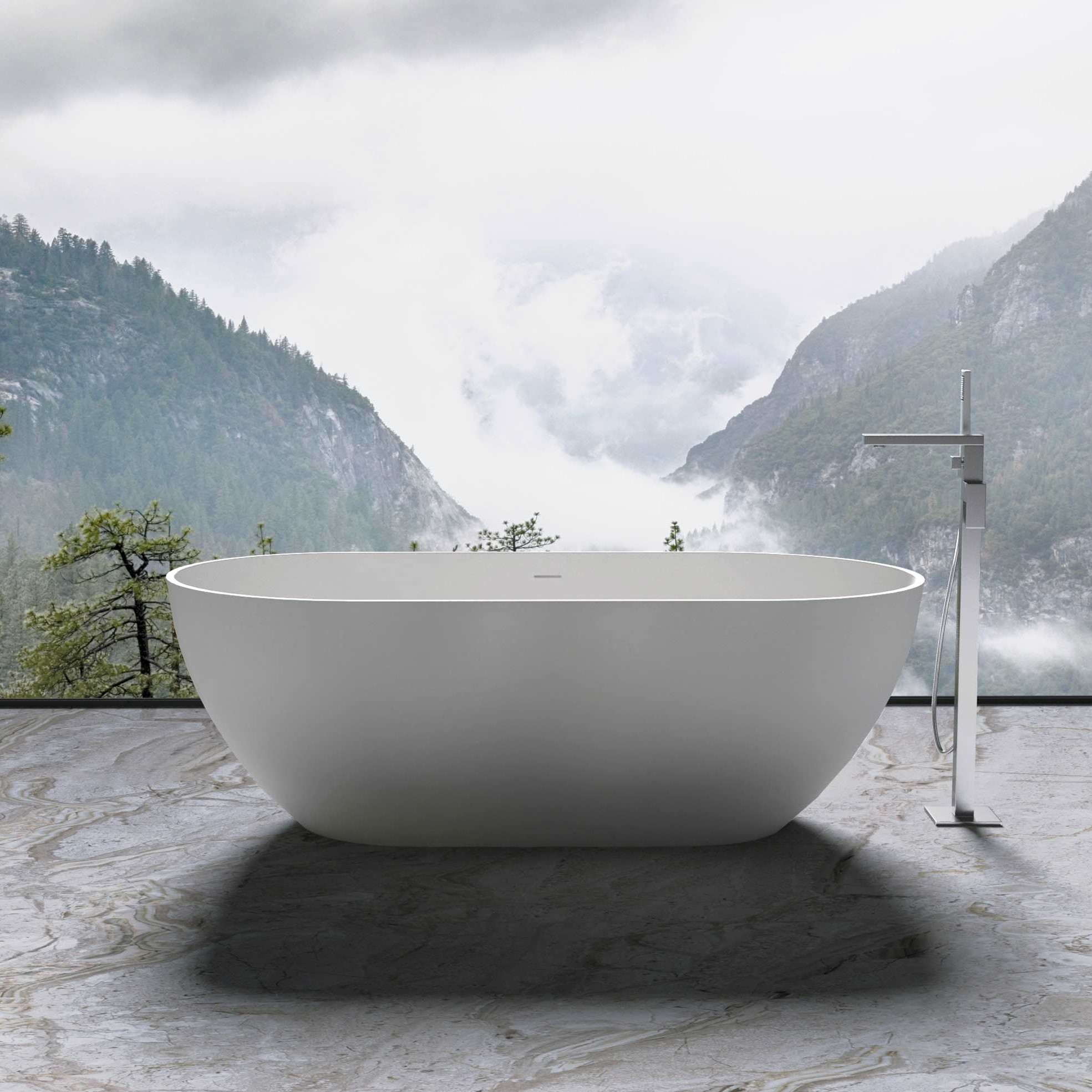 Ванна из искусственного камня 170х80 Vincea VBT-4S04MW белый матовый