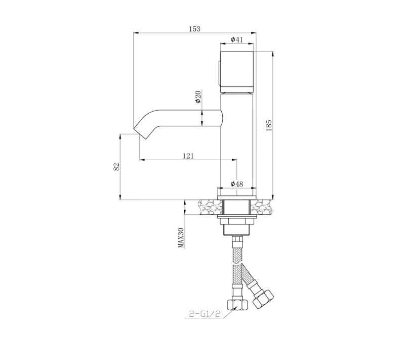 Смеситель для раковины Bronze de Luxe FOCUS 24601CM, хром