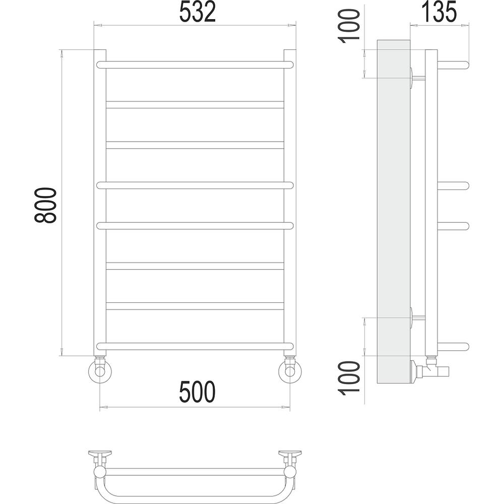 Полотенцесушитель водяной Terminus Евромикс П8 50х80