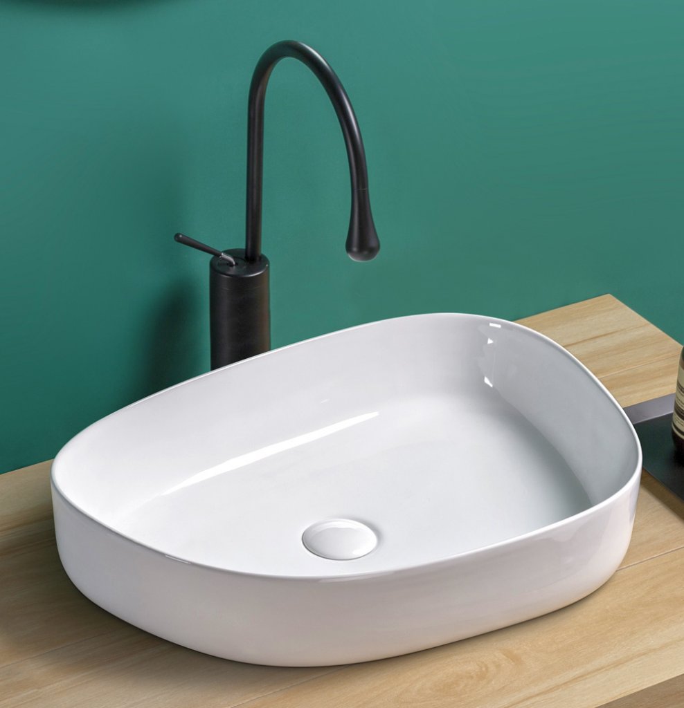 Раковина накладная 55см BelBagno BB1435 белый