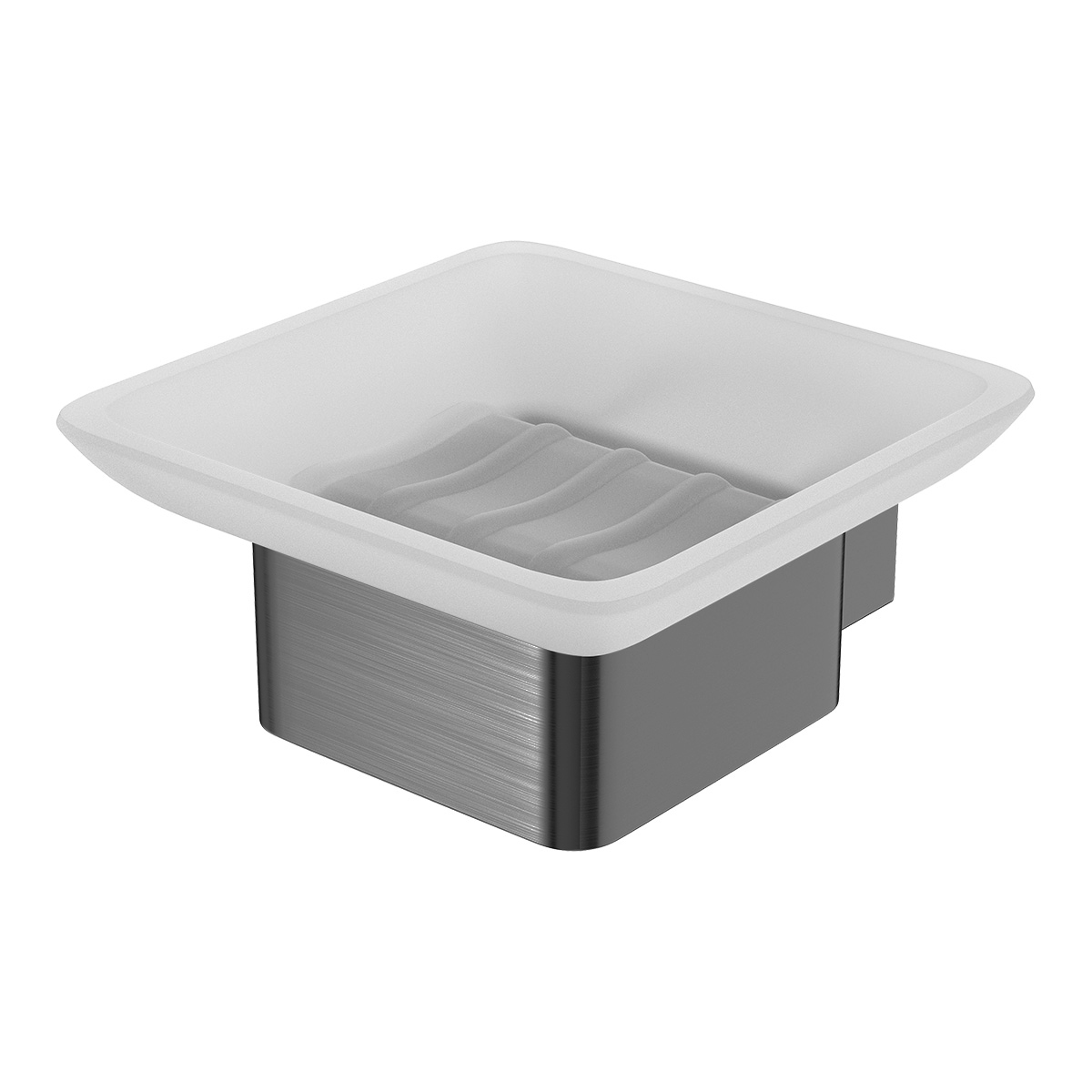 Мыльница Lemark SMOOTH LINE 9746018 с держателем, графит