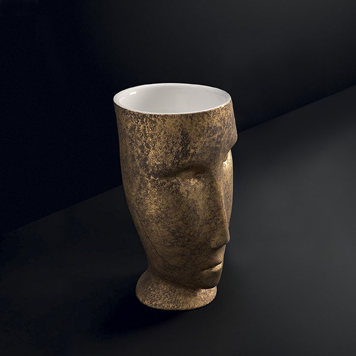 Раковина напольная 45см Kerasan Artwork 474060 белый;золото