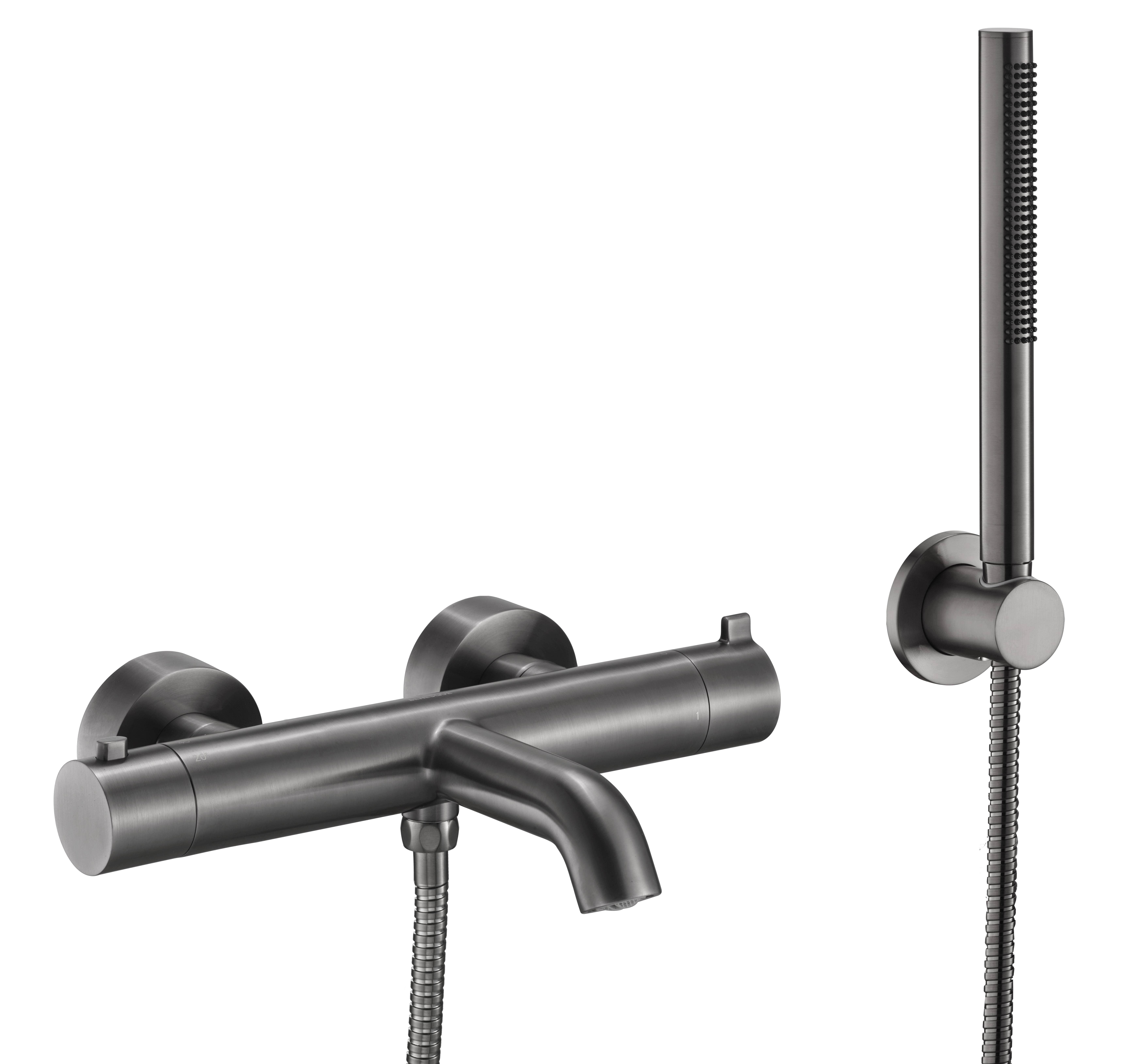 Смеситель для ванны термостатический c гарнитуром Benesque Lumiere 11010803 черный брашированный