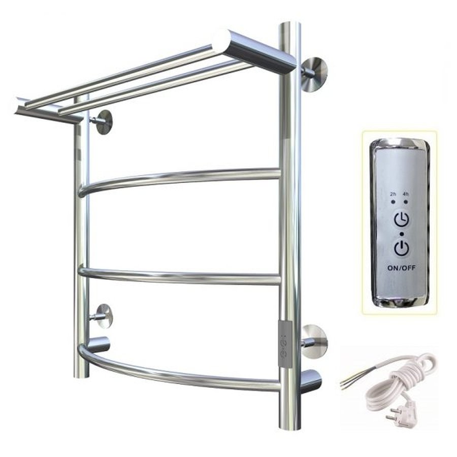 Полотенцесушитель электрический Тругор Пэк серия 5 60х40 хром, с полкой