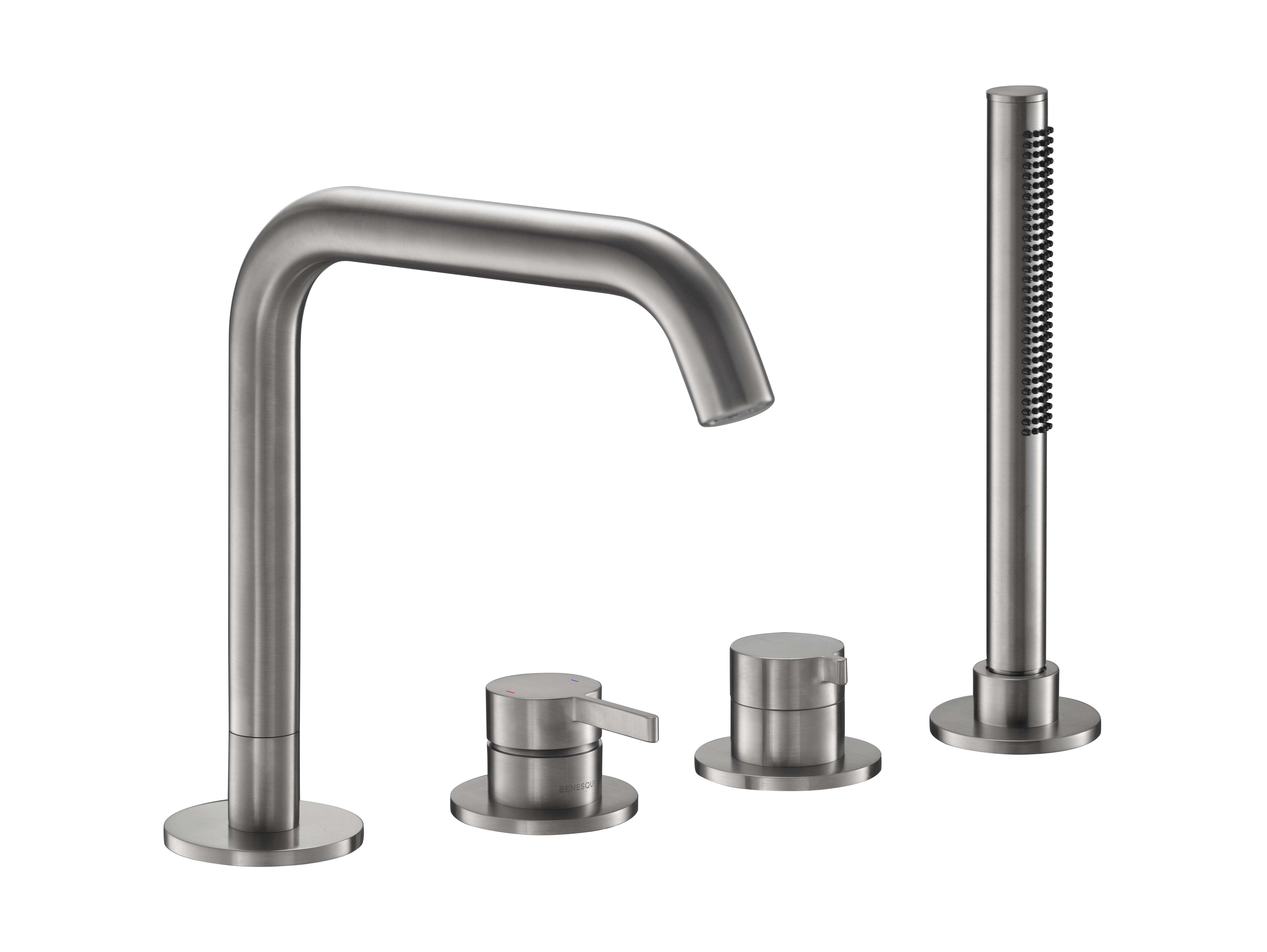 Смеситель на борт ванны Benesque Lumiere 11010102 брашированный никель