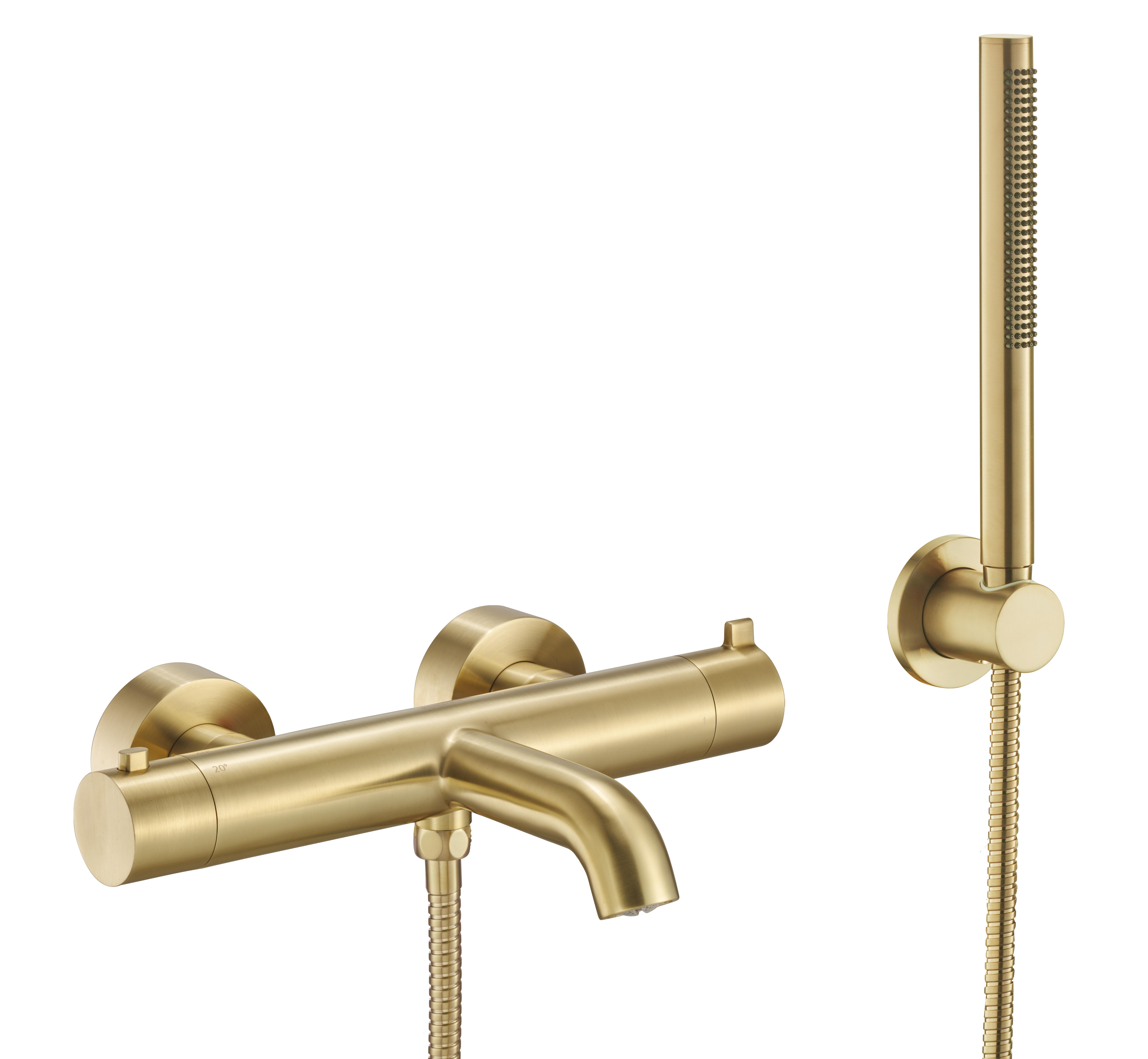 Смеситель для ванны термостатический c гарнитуром Benesque Lumiere 11010804 латунь брашированная