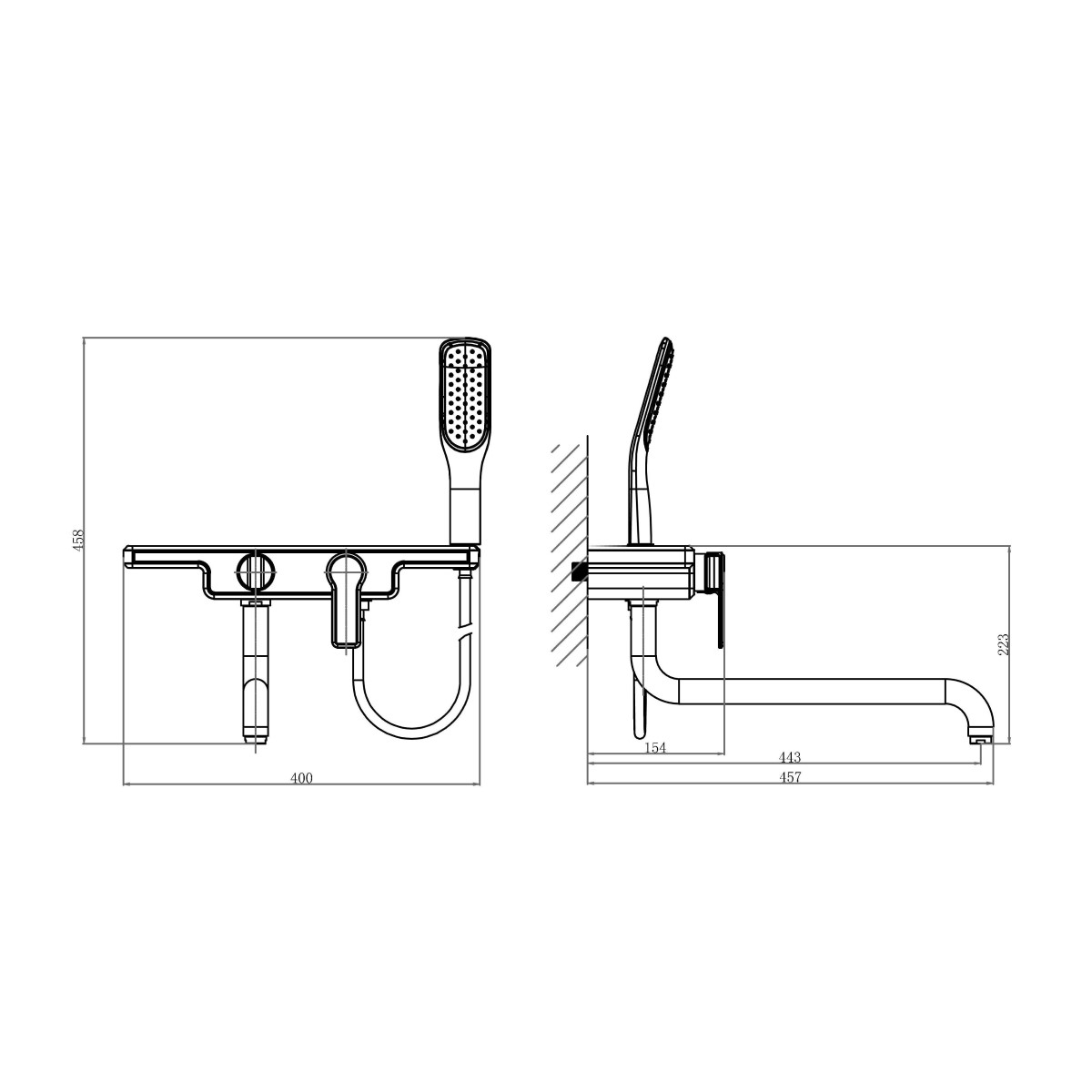 Смеситель для ванны D&K Berlin DA1453315, черный