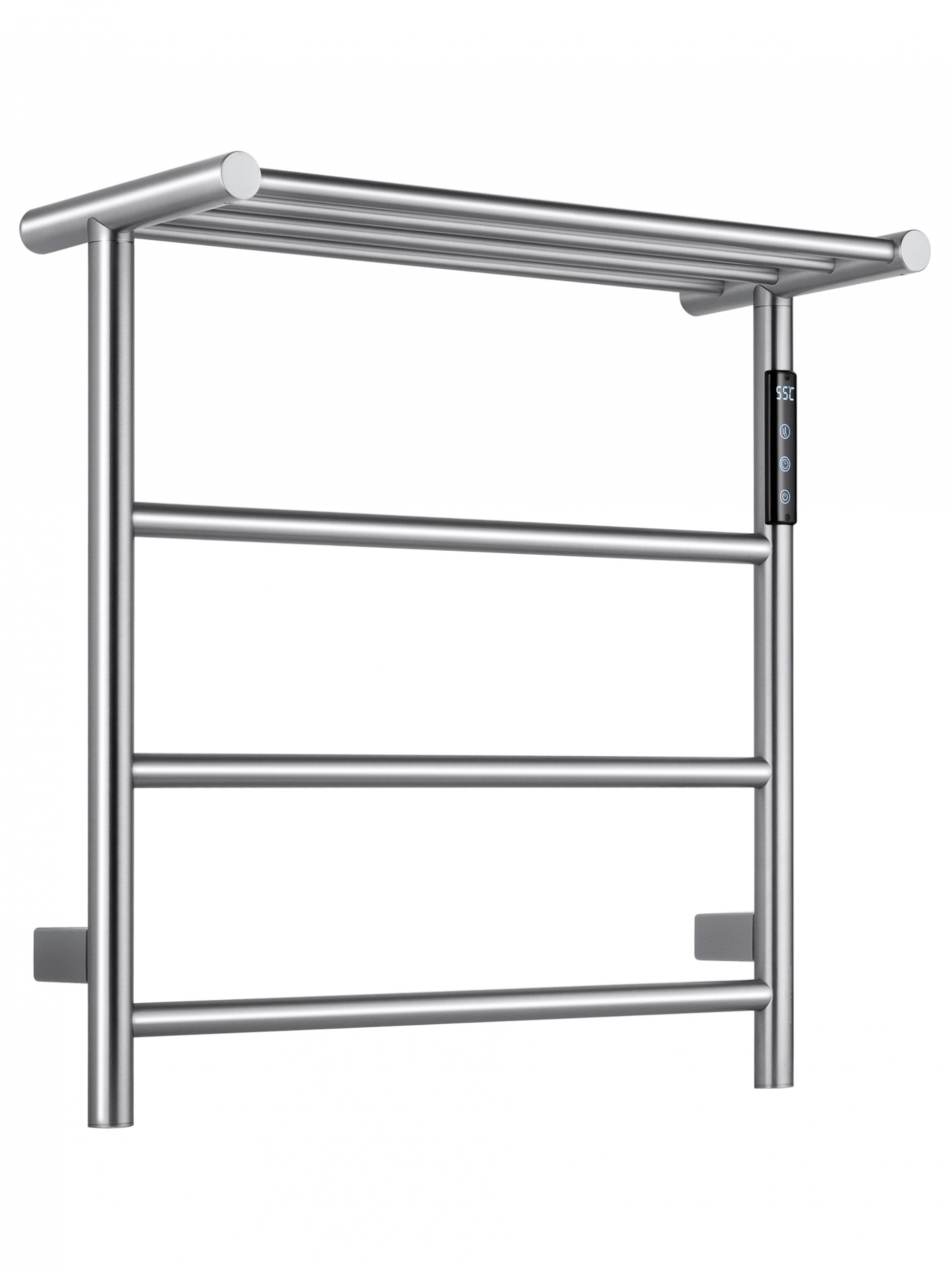 Полотенцесушитель электрический с полкой WONZON & WOGHAND BONN, Брашированный никель (WW-AL402-BR)