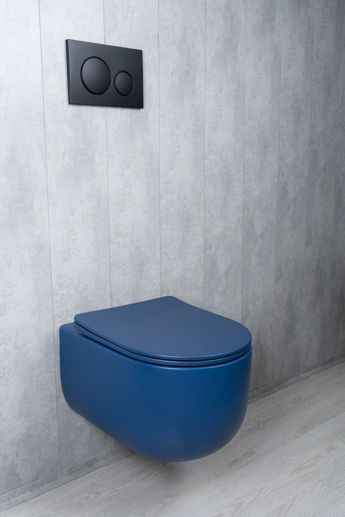 Унитаз подвесной безободковый GID Tr2133TF-BUM синий матовый, с сиденьем микролифт