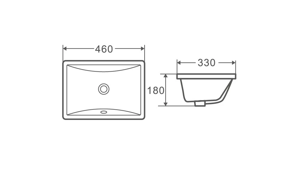 Раковина встраиваемая снизу 46см D&K Berlin DT1431616 белый