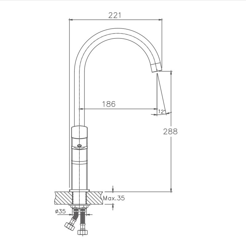 Смеситель для кухни Haiba HB70577, хром
