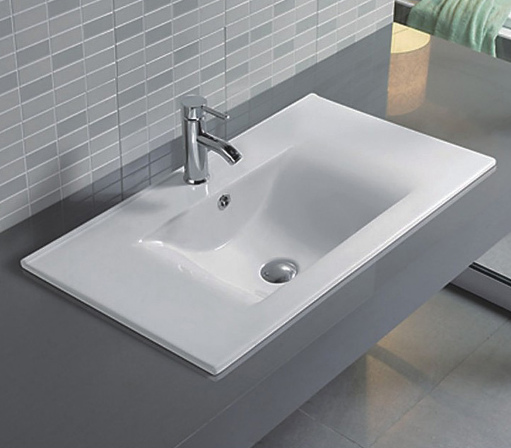 Раковина встраиваемая сверху 91см Gid NYJ807-90 белый