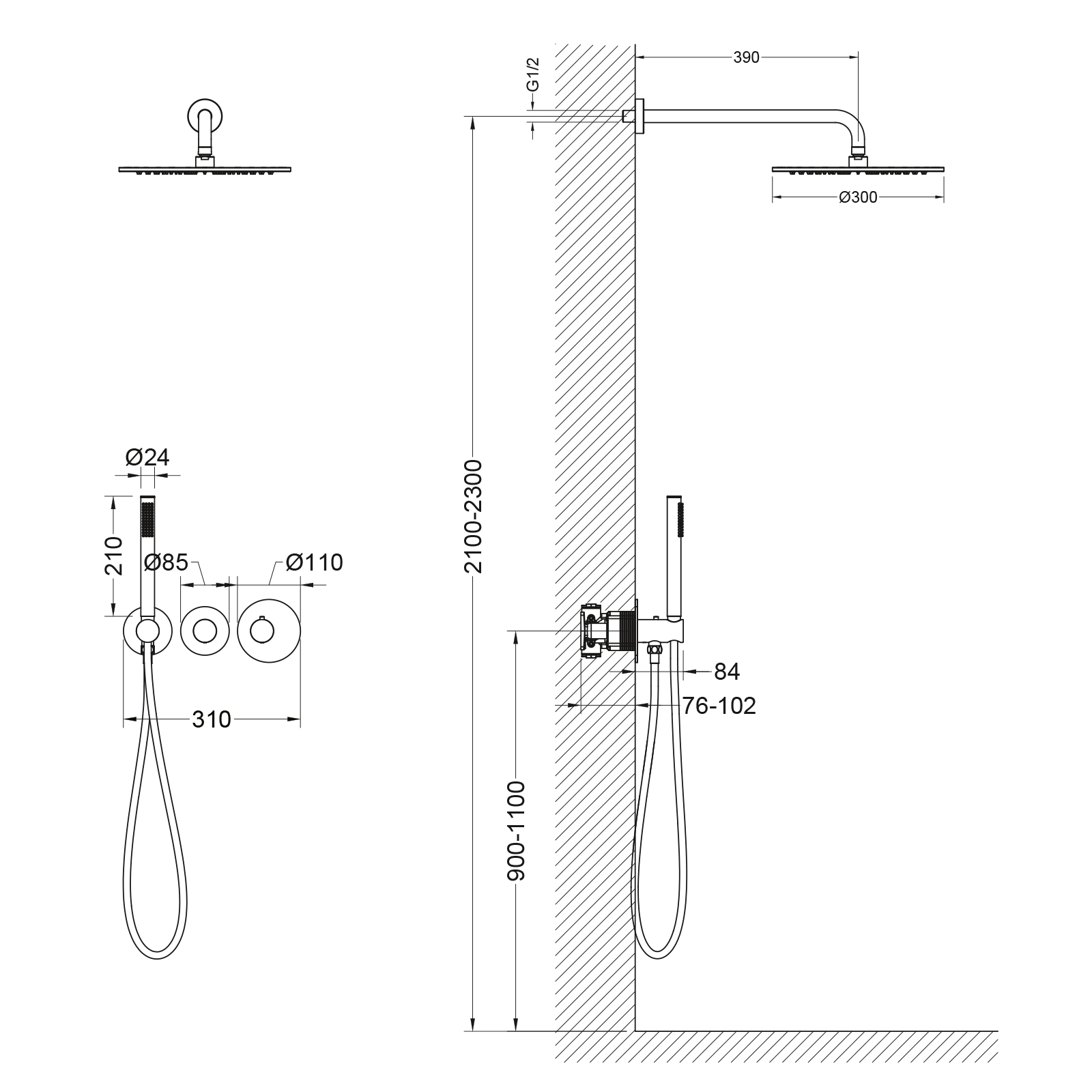 Встраиваемая душевая система с термостатом Timo Saona SX-2359/13SM никель