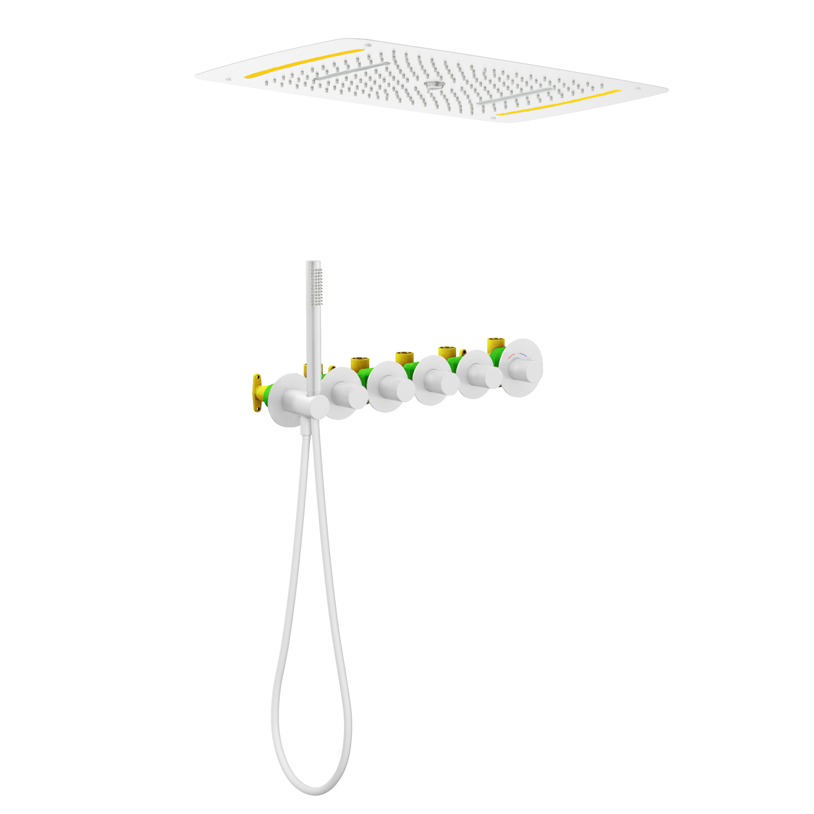 Встраиваемая душевая система с термостатом Timo Saona SX-2319/16SM белый матовый