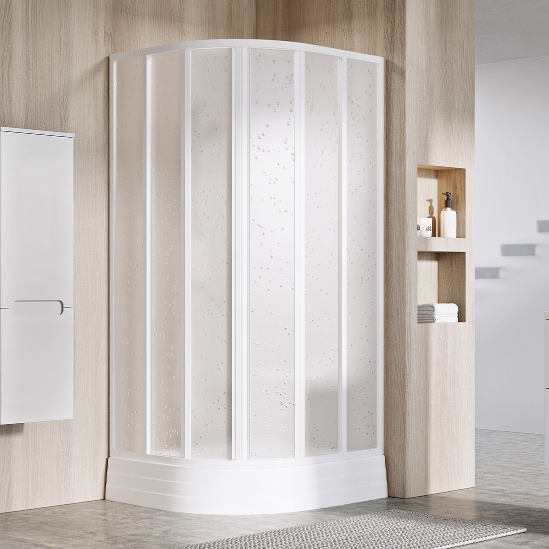 Душевой угол Ravak Supernova SKKP6 80x80x185 профиль белый, полистирол матовое