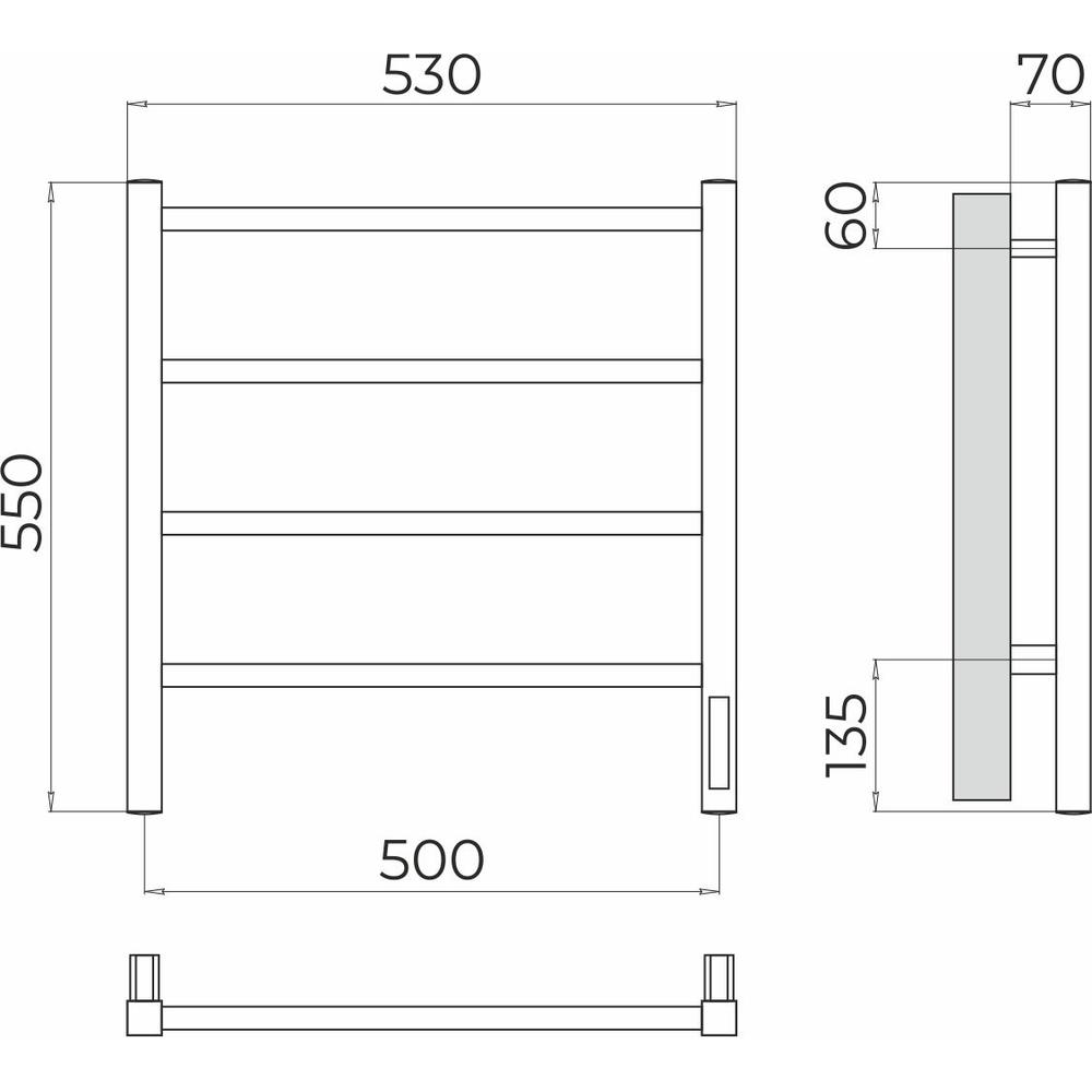 Полотенцесушитель электрический Terminus Ватикан П4 50х55