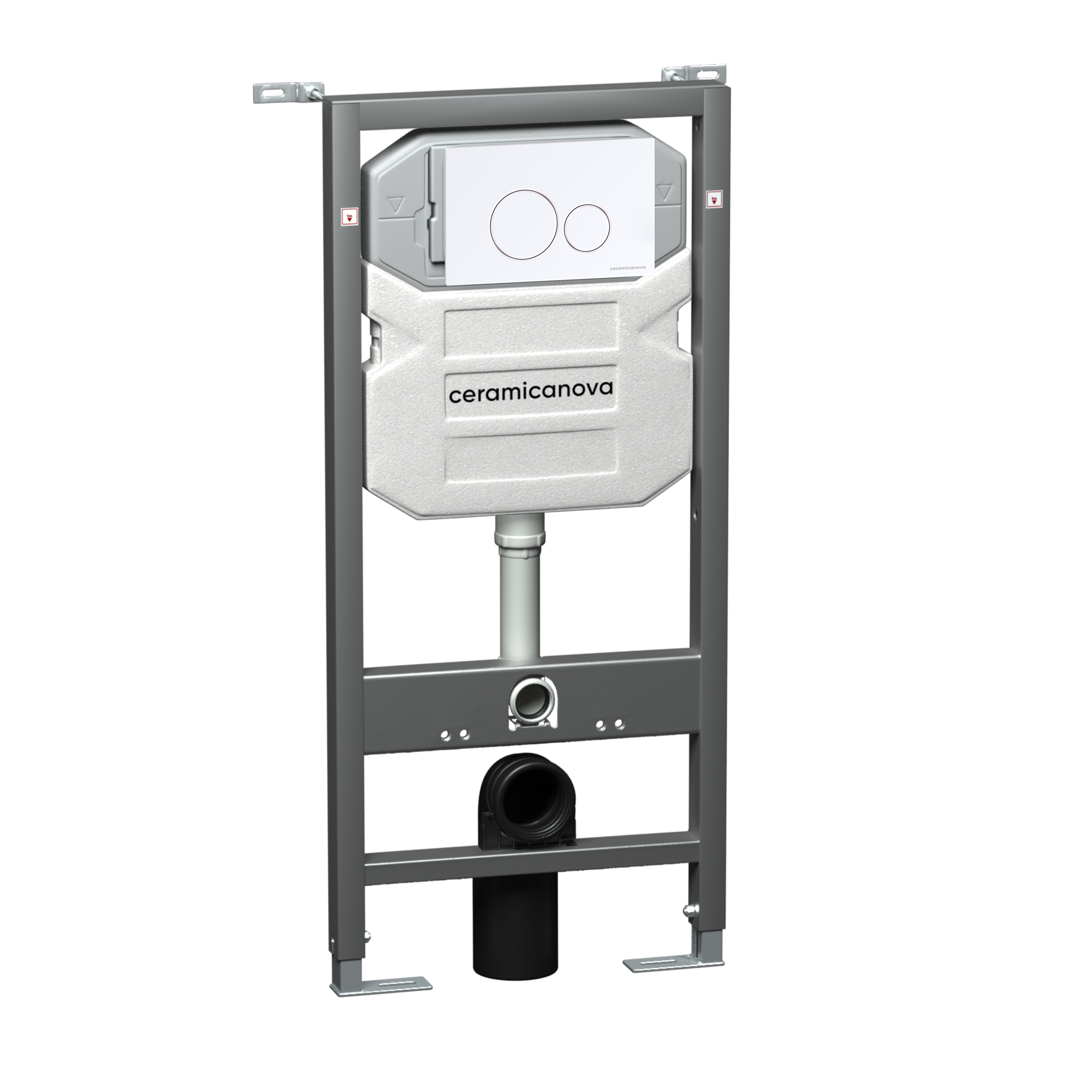 Система инсталляции для унитазов CERAMICA NOVA Envision CN1001W с кнопкой смыва Round цвет белый и креплениями