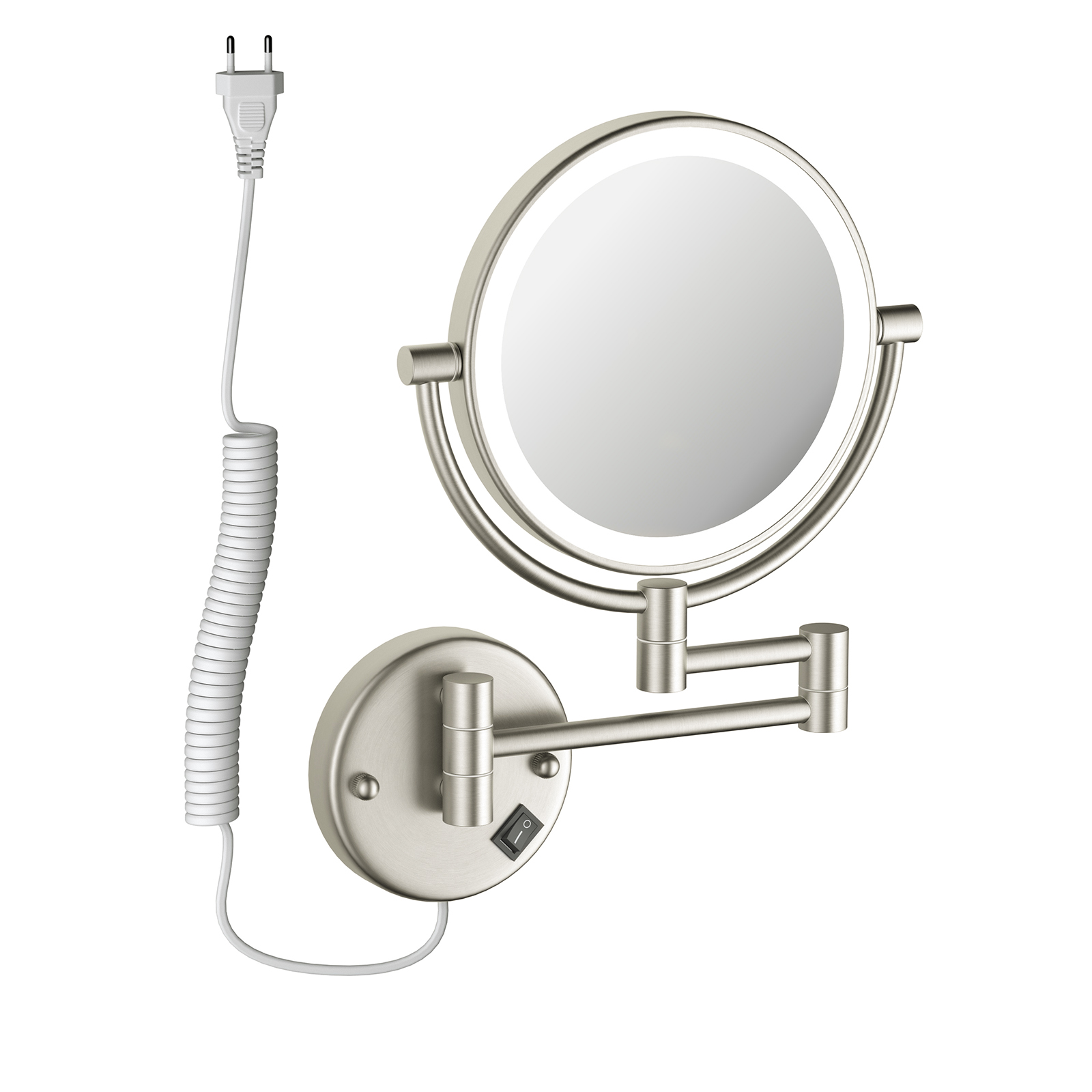 Косметическое зеркало с 5-ти кратным увеличением и подсветкой Timo Saona 13376/13 никель