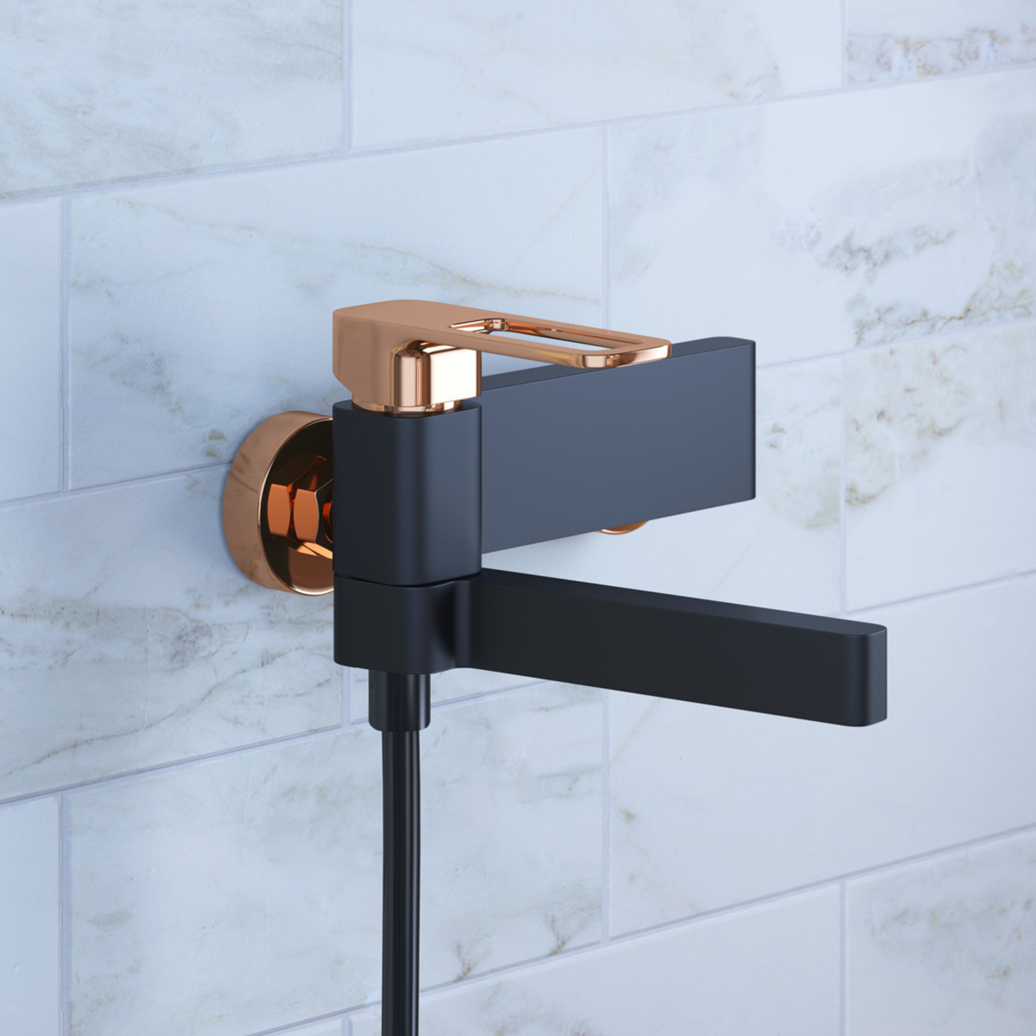 Смеситель для ванны с душем IDDIS Slide SLIBG00i02 черный матовый