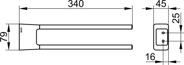 Полотенцедержатель 34см Keuco Aveno 14619370000 черный матовый