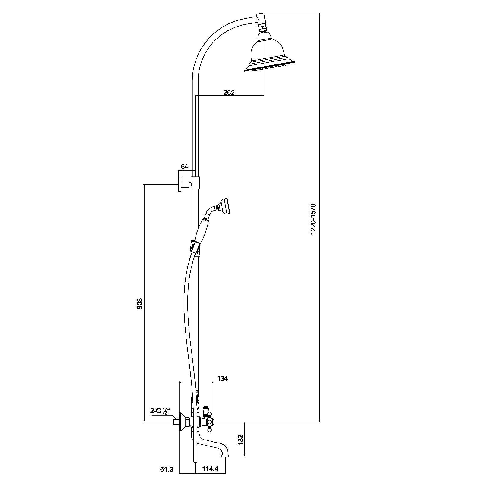 Душевая стойка Timo Nelson SX-1090 бронза
